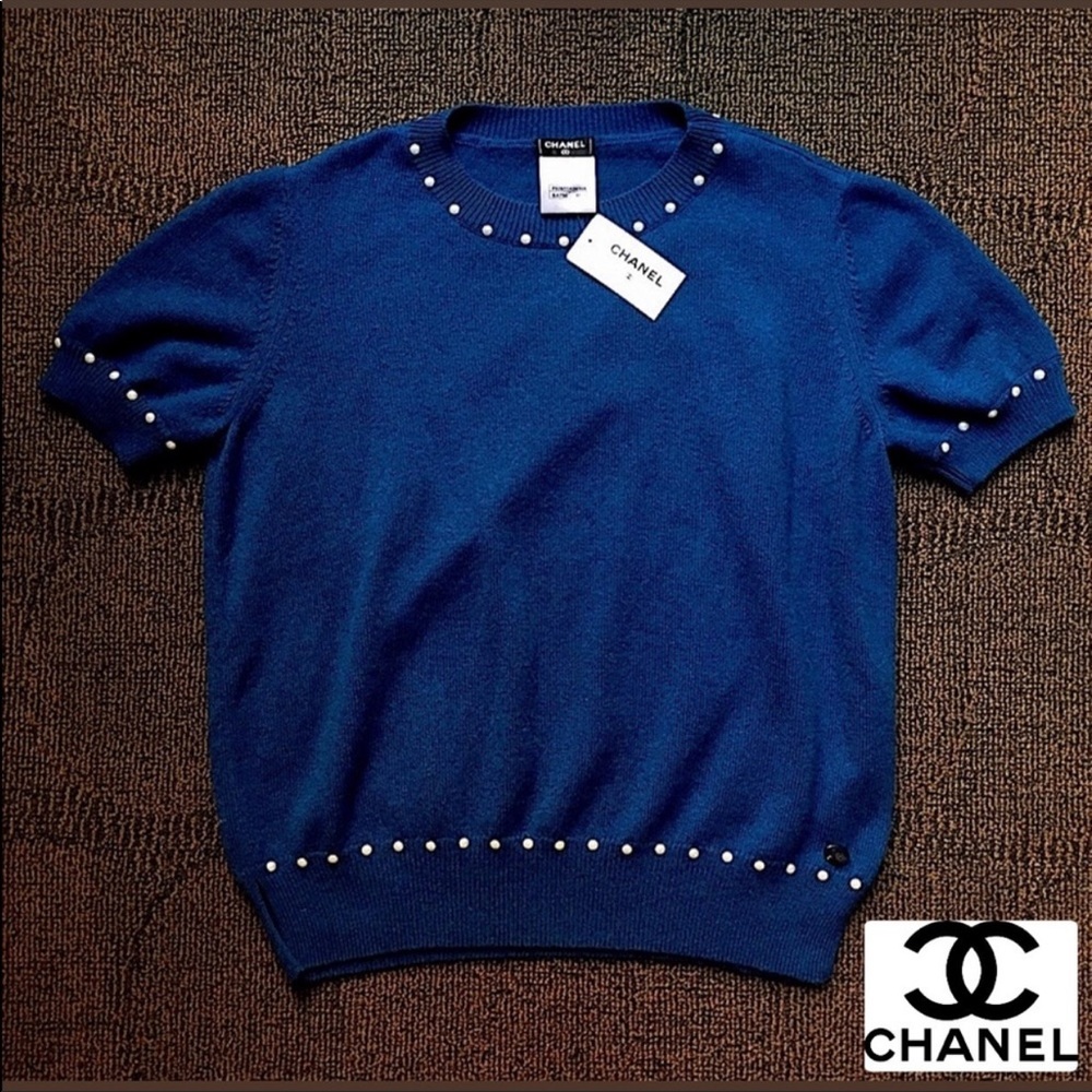 CHANEL - NWT Cashmere Pearl Pullover, FR40/M